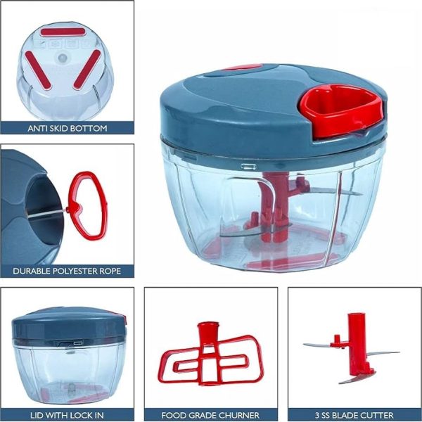Chopper Quick Vegetable with 3 Blades vegetable cutter - Image 3