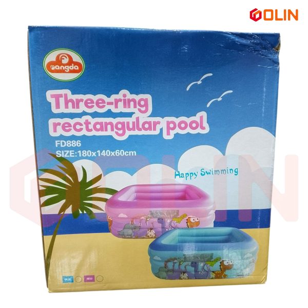 Swimming Pool Inflatable with Pump 180 X 140 X 60cm for Kids and Adults, family pool