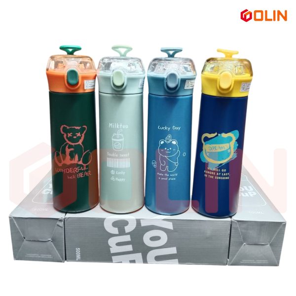 YoUCuP Stainless Steel Thermos Flask Water Bottle with Straw, 500 ML - Image 3