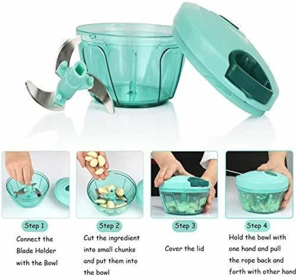Chopper Quick Vegetable with 3 Blades vegetable cutter - Image 5