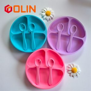 সিলিকন ডাবল চামচ  সেকশন প্লেট সেট,